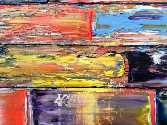 "All Structures Are Unstable" - Original Highly Textured PMS Abstract Oil Painting On Canvas - 36" x 18"