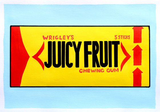 Juicy Fruit Chewing Gum Pop Art Painting On Paper