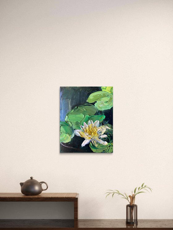 Water Lily — Palette Knife Oil Study