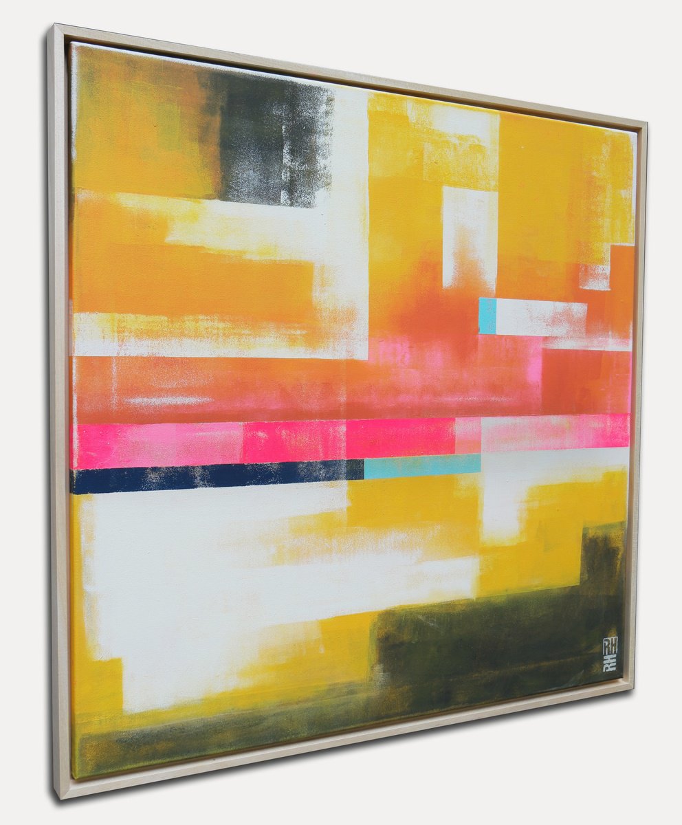 Untitled In Yellow Stripe By Ronald Hunter, 33 X 33, Artwork For Sale On Artfinder