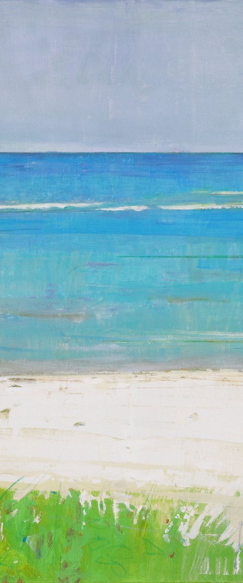 Beach Paradise 30x30" 76x76cm Contemporary Art by Bo Kravchenko by Bo Kravchenko