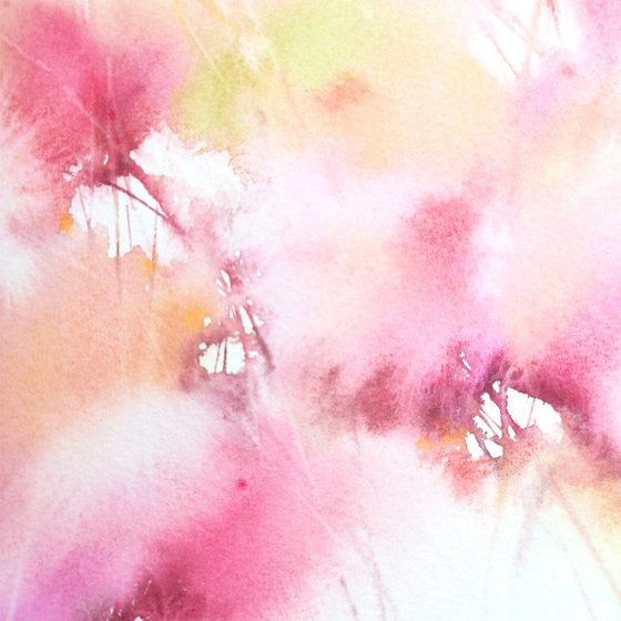 Pink flowers diptych