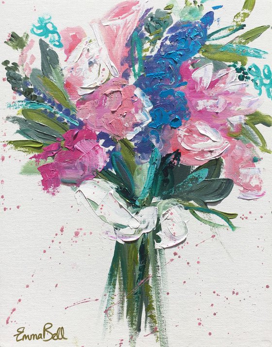 Pink and blue bouquet II