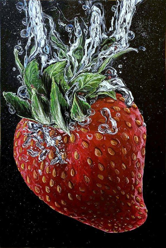 Strawberry underwater