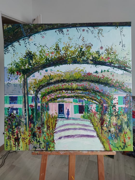 Impressionist landscape of the garden of Giverny 'Floral Walk'