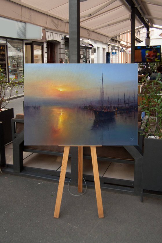Harbor in the evening calm