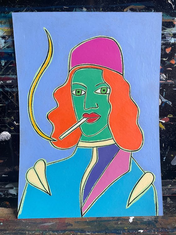 Naive Pop Art renaissance portrait