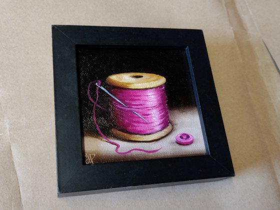 Little Pink cotton reel  still life