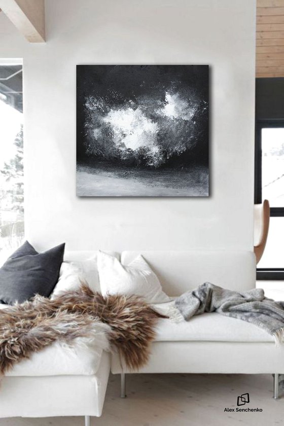 Black and White Abstract Painting  / Saga N72