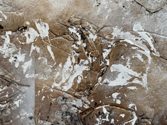 White Flowers on Bronze