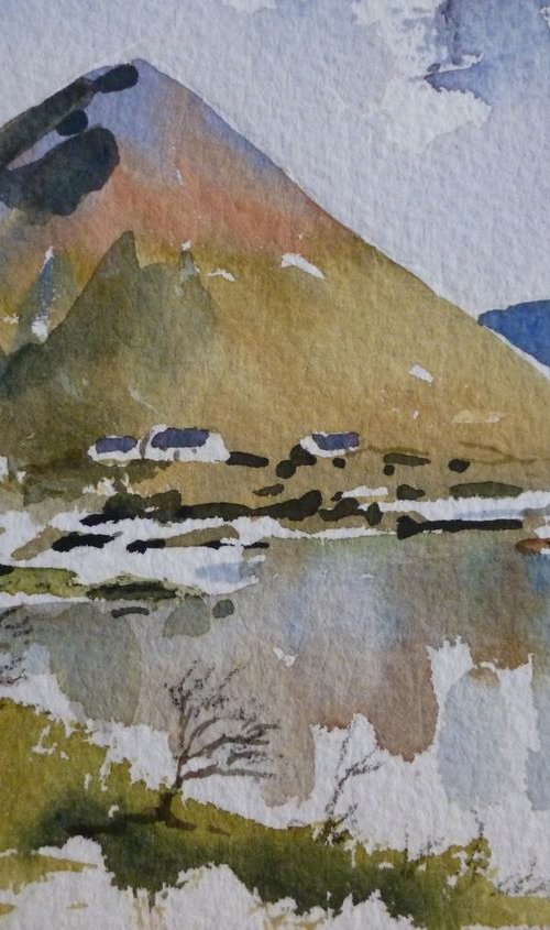 Cottages under Errigal by Maire Flanagan