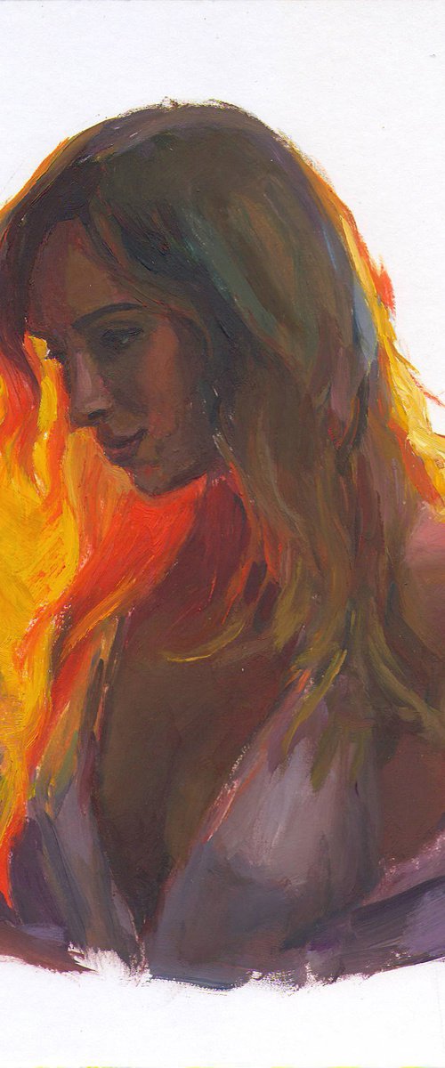Sun rays and glowing hair by Vachagan Manukyan