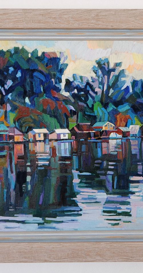 Rafts on the river by Maja Đokić Mihajlović
