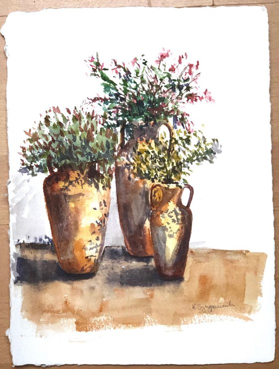 clay amphorae - plein air painting