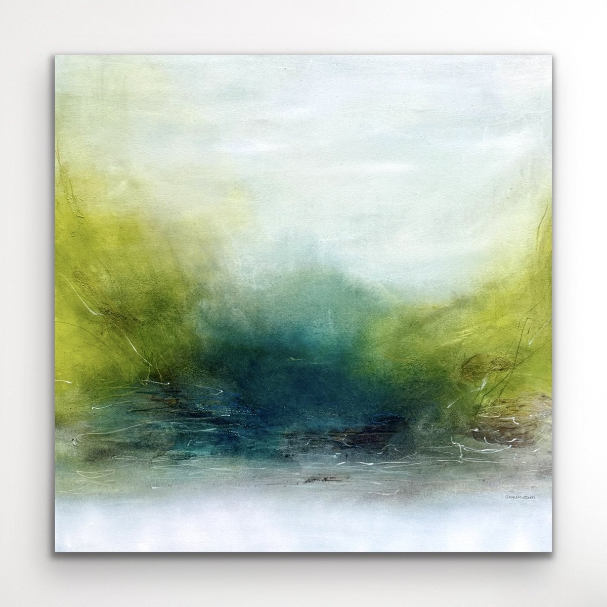 Organic Abstract Acrylic Painting By Kirsten Schankweiler, 47 X 47", Whispers Of The Wild No. 9, Original Artwork