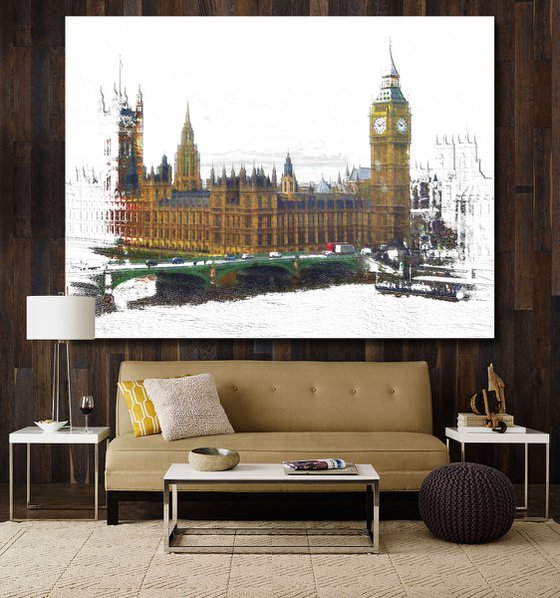 Trocitos de cielo, puente de Westminster/XL large original artwork