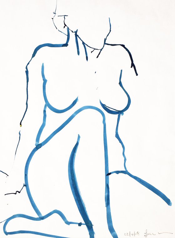 Study of a female Nude - Life Drawing No 486