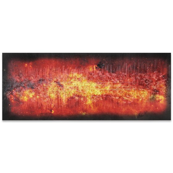 Milky Way Flame 60 by Helena Martin - Original Abstract Art on Ground and Colored Metal