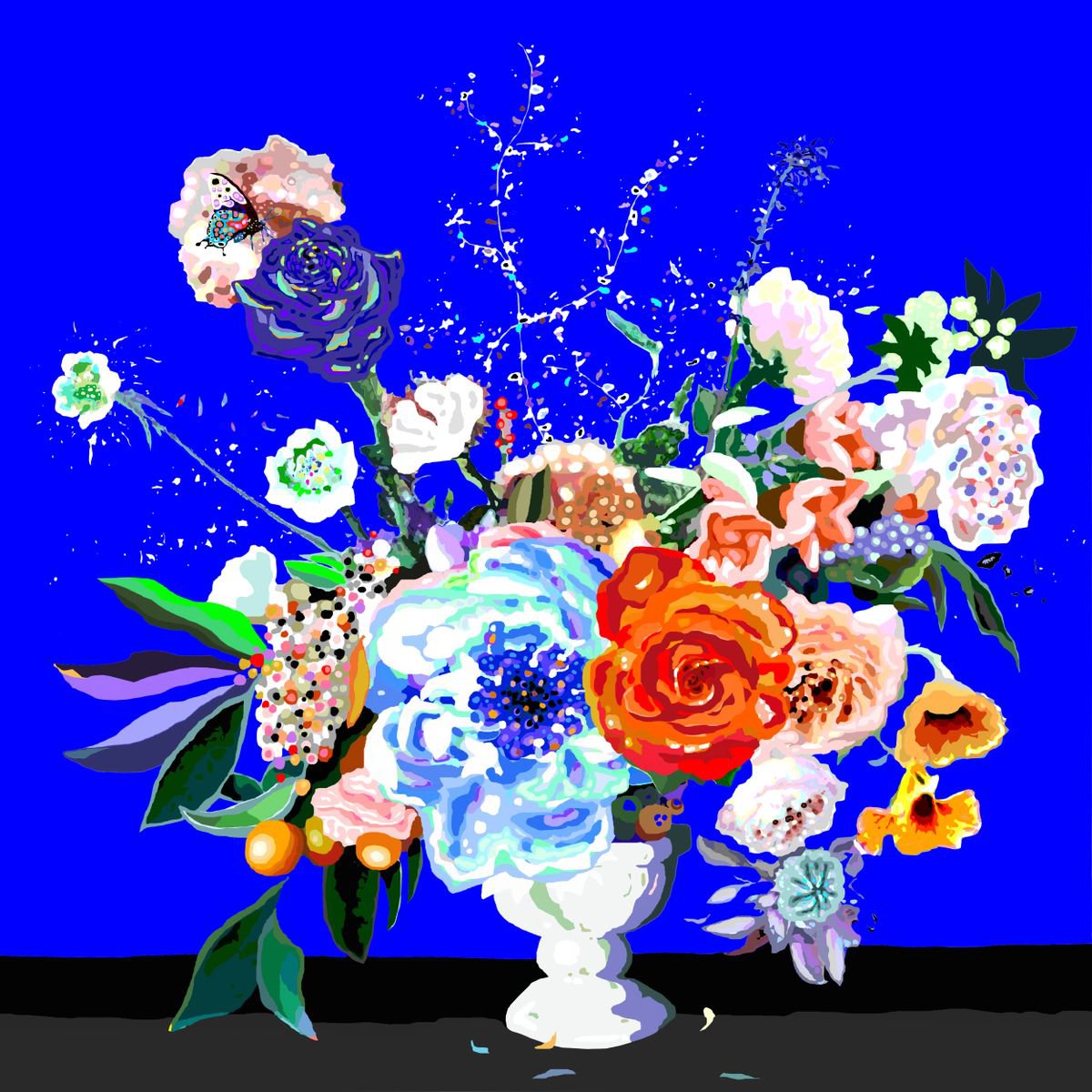 Flowers II/ Flores II (pop art, floral) by Alejos - Pop Art landscapes