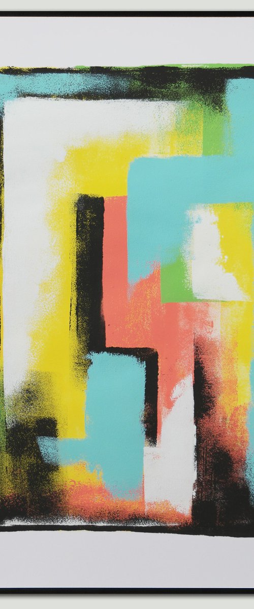 Abstract Coral Painting - Coral Reef -  Art on paper - 42x59,4cm - 15A by Ronald Hunter