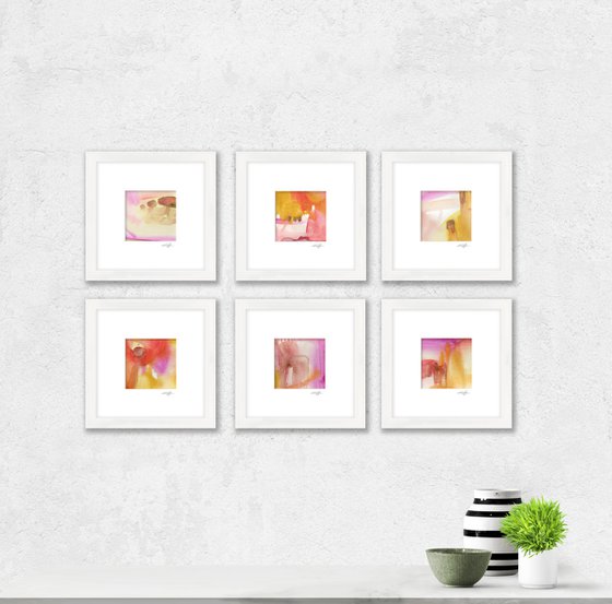 Lullaby Collection 4 - Set of 6 Abstract Paintings in Mats by Kathy Morton Stanion