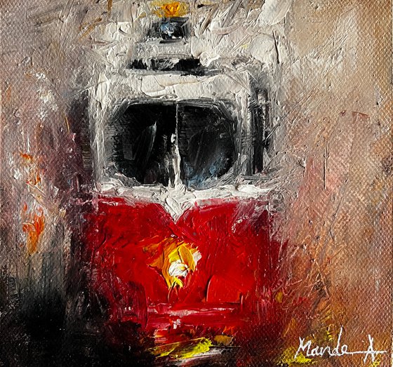 Street Symphony - Abstracted Tram Painting