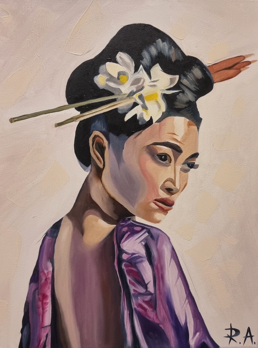 Japanese woman 30*40cm - oil painting by Anna Reznik