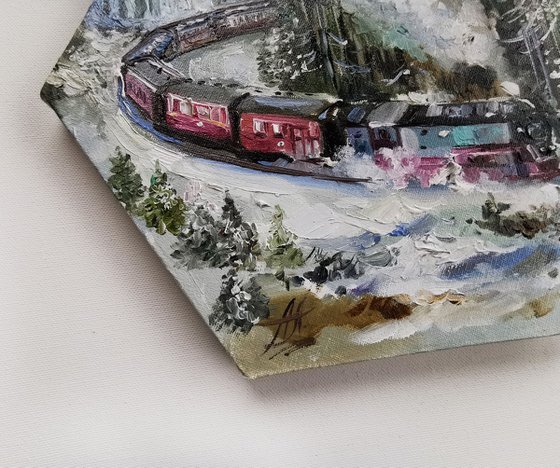 Mountain painting, Polar Express oil painting