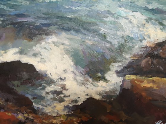 Ocean, seething surf