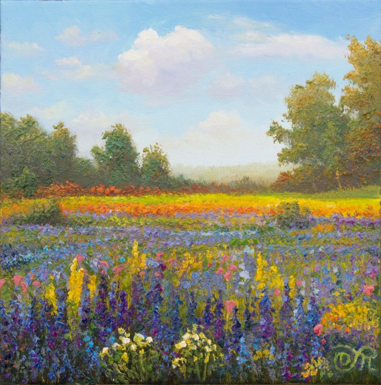 Flowering meadow Oil painting by Dmitrij Tikhov Artfinder