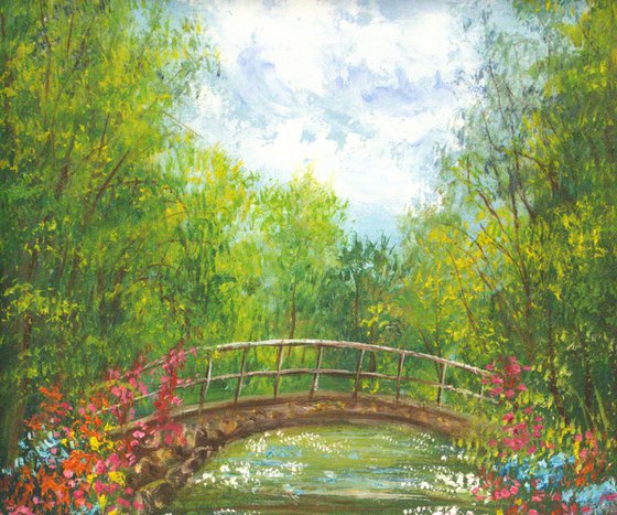 White lilies pond