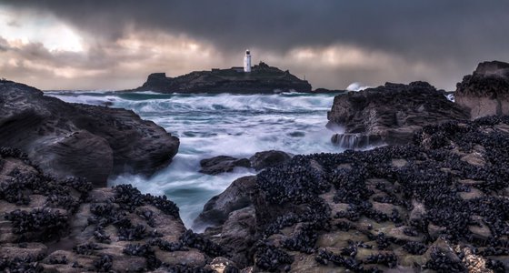 Godrevy over the mussels