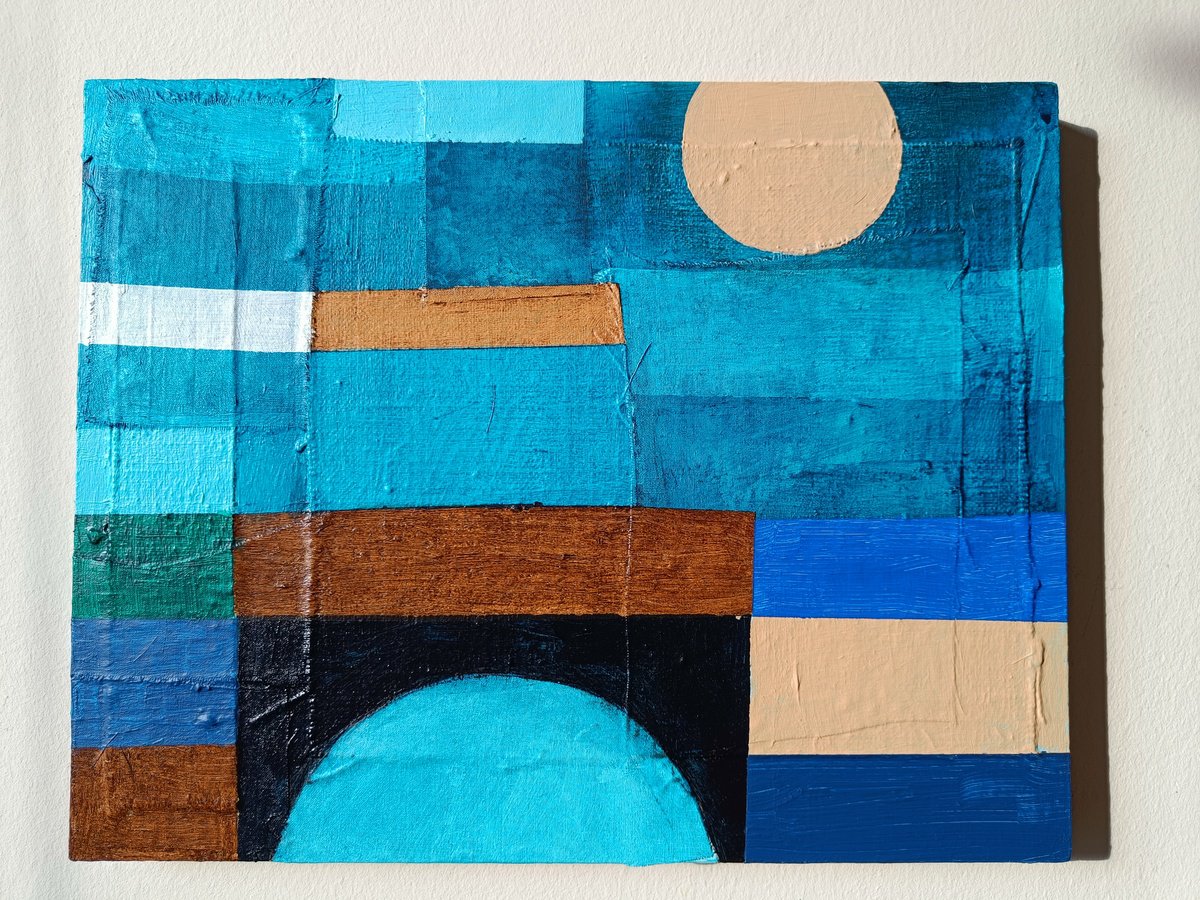 Two Moons/Riverside By Aleksandra Niemczyk, 14 X 11, Artwork For Sale On Artfinder