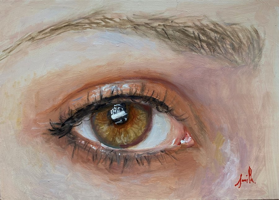 Eye Portrait, Hazel Eye 3 Oil painting by Jackie Smith Artfinder