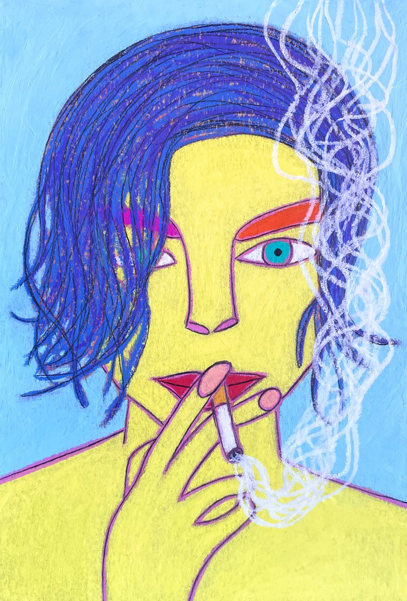 Yellow smoking boy by Ann Zhuleva