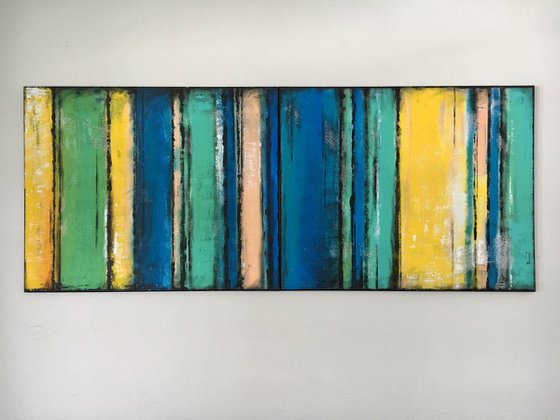 Stripe 10 60x24" XL 153x61cm Abstract Modern Bo Kravchenko