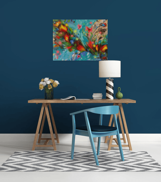 "Emerald Dreams" Abstract Painting 60 x 80cm