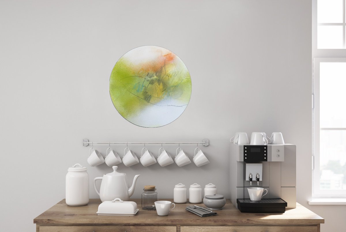 Expressive Landscape Acrylic Painting By Kirsten Schankweiler, 10 X 10", Circle Of Nature No. 3, Original Artwork