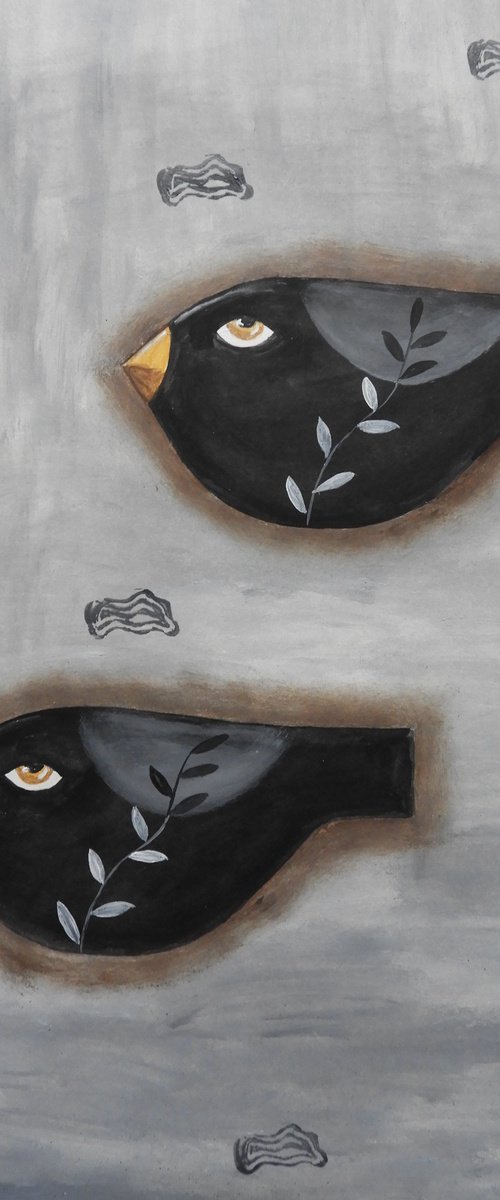 A couple of freaky black birds by Silvia Beneforti
