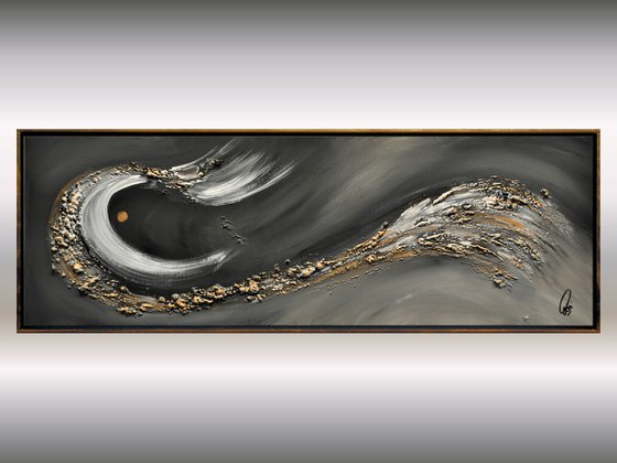 Black and Gold- Abstract- Painting- Acrylic Canvas Art - Wall Art - Framed Art -  Modern Art