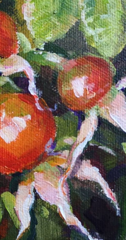 Miniature with rose hips (4×5×1,5") by Alexander Koltakov