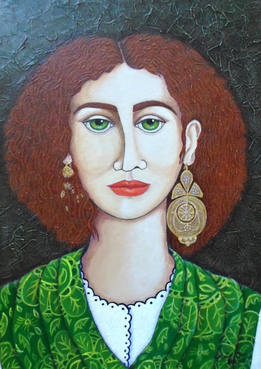 Woman with green eyes by Madalena  Lobao-Tello