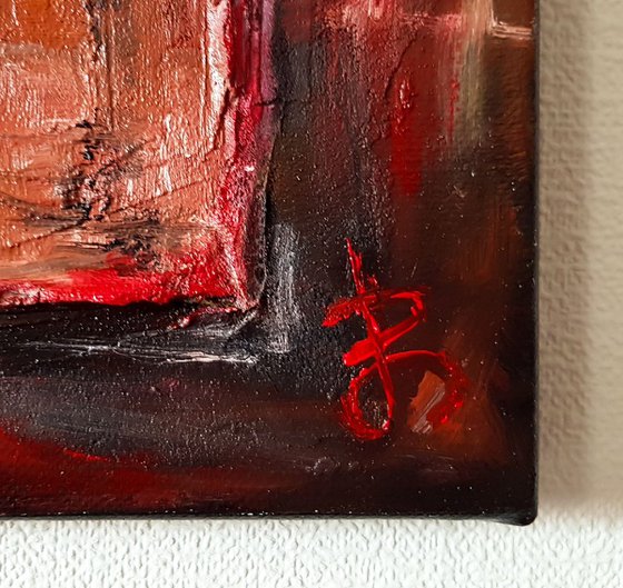 Bloody Kingdom Cocktail - Abstract Textured Oil Painting. READY TO HANG.