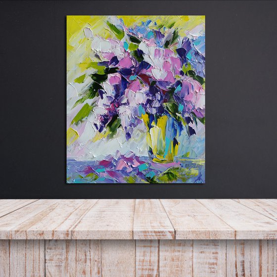 Spring inspiration - oil painting, lilac, lilac bouquet, flowers, flowers oil painting, lilac flowers, gift for wedding, spring