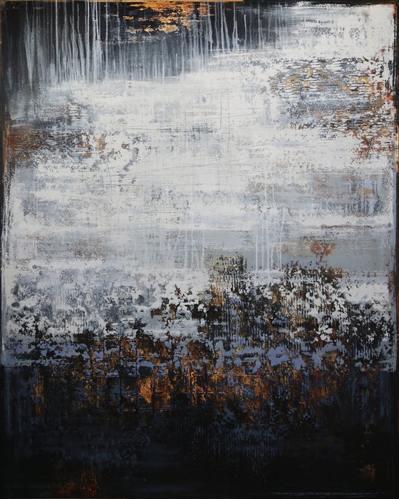 BETWEEN NIGHT AND DAY - 150 x 120 CM - TEXTURED ACRYLIC PAINTING ON CANVAS * INDUSTRIAL STYLE