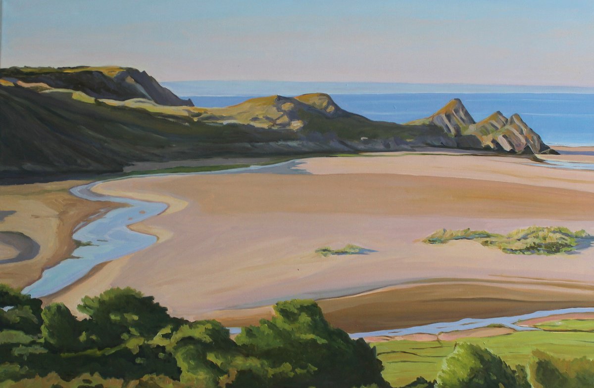 Low Tide, Summer Morning on Three Cliffs Bay (Gower) by Emma Cownie