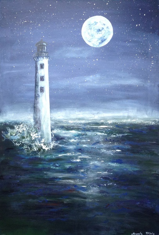 Moonlight Acrylic Painting By Angela Titirig Artfinder