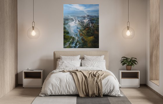 " Agartha - Northern glacier ".... SPECIAL PRICE !!!  W 80 x H 100 cm