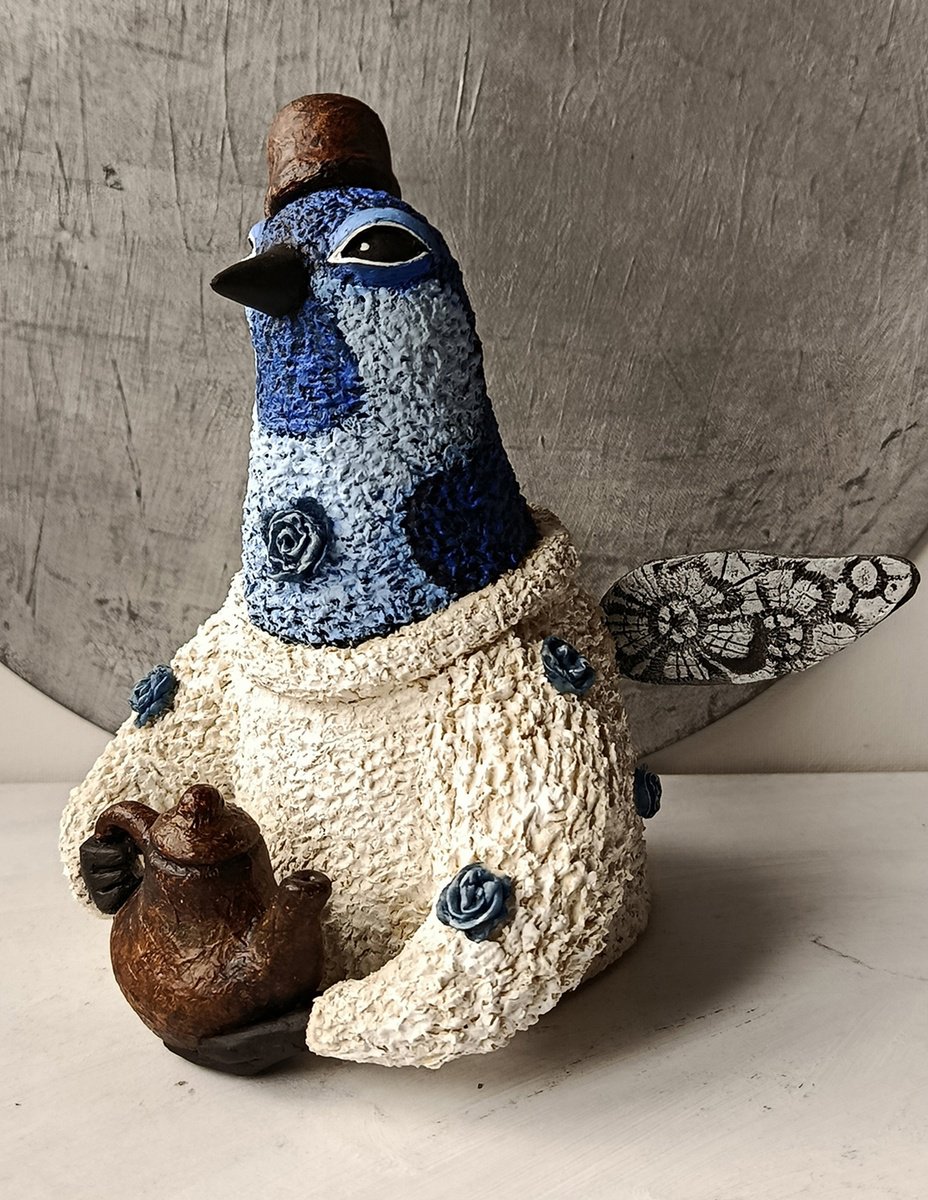 Naive Sculpture , Queen Of Floral Tea By Margot Raven, 4 X 6, Artwork For Sale On Artfinder