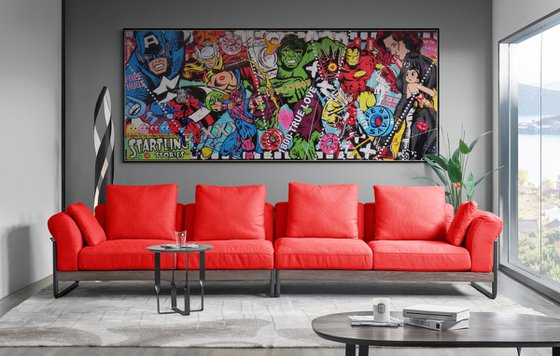 The Top 8 240cm x 100cm The Avengers Textured Urban Pop Art